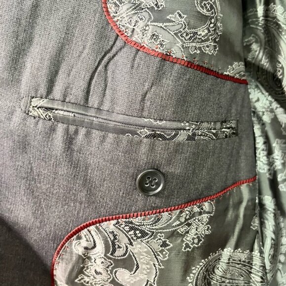 Marco Donateli Men’s Gray Suit Blazer & Trousers Set - 42T Jacket, 36T Pants - Picture 6 of 16